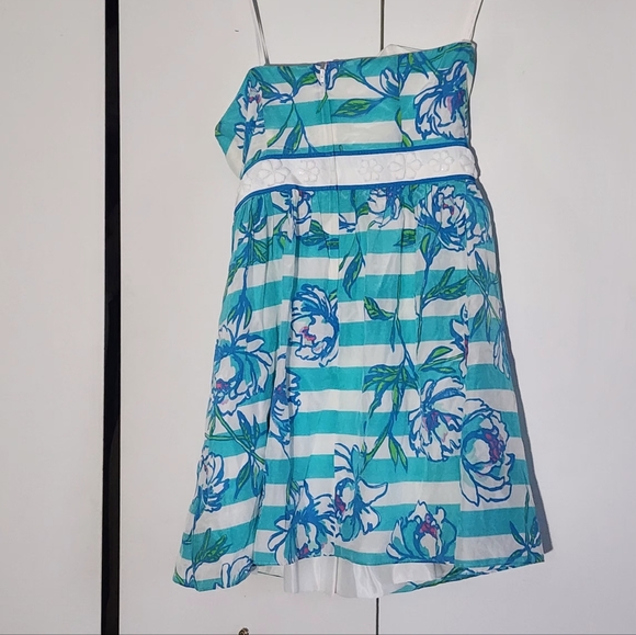 Lilly Pulitzer Blue and Green Patterned Dress - Picture 3 of 4